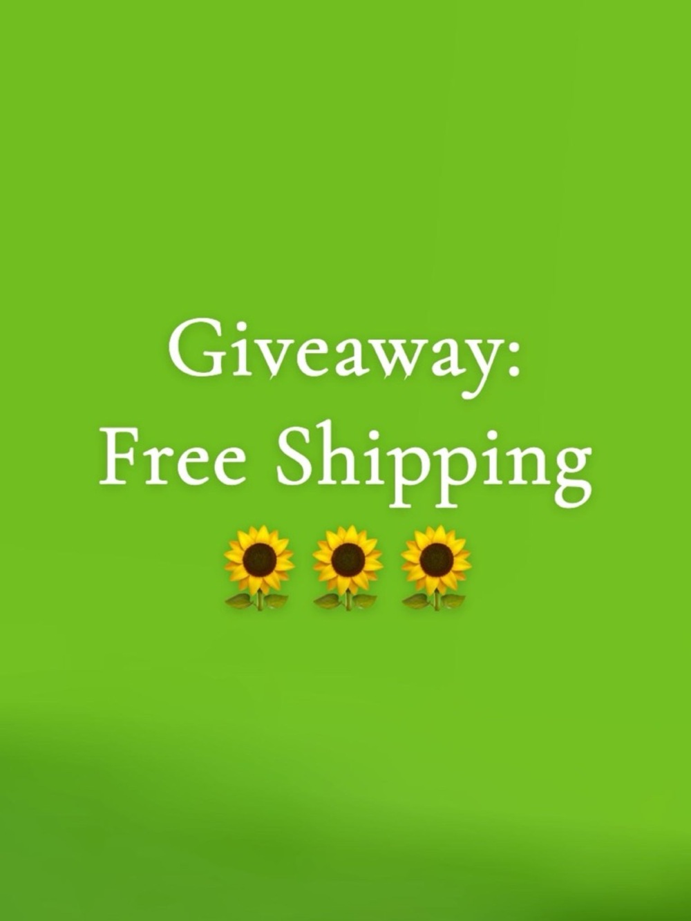 Green Giveaway Graphic with Sunflowers